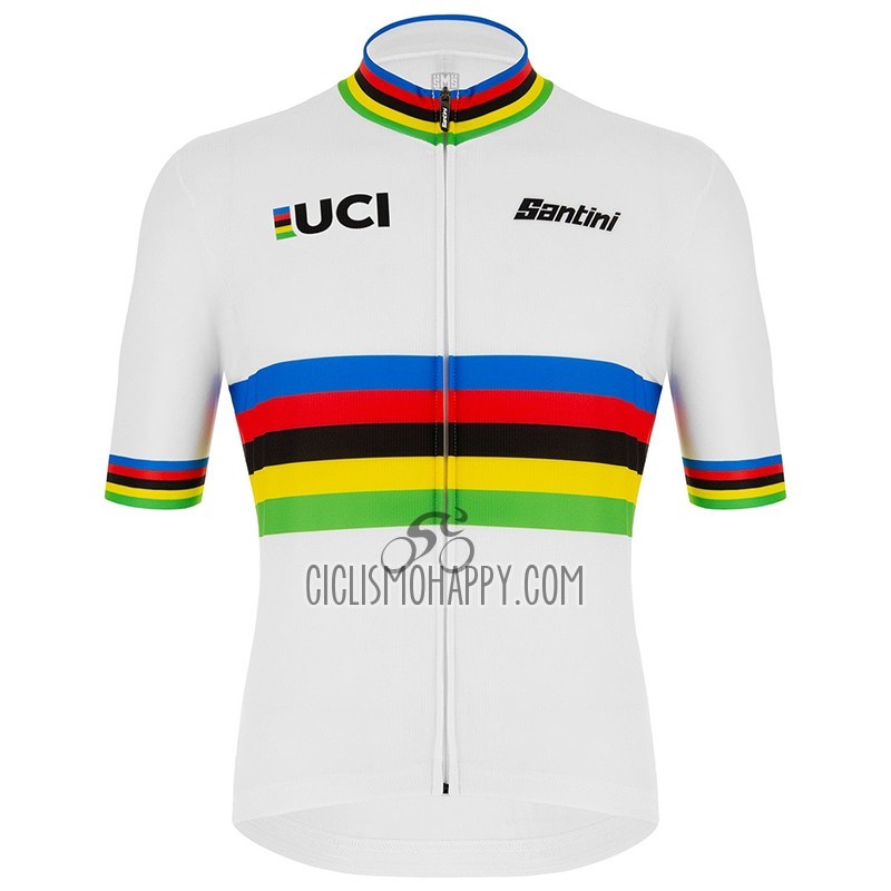 UCI Mondo Campione Cycling Jersey Bib Short 2023 Men Short Sleeve Rainbow